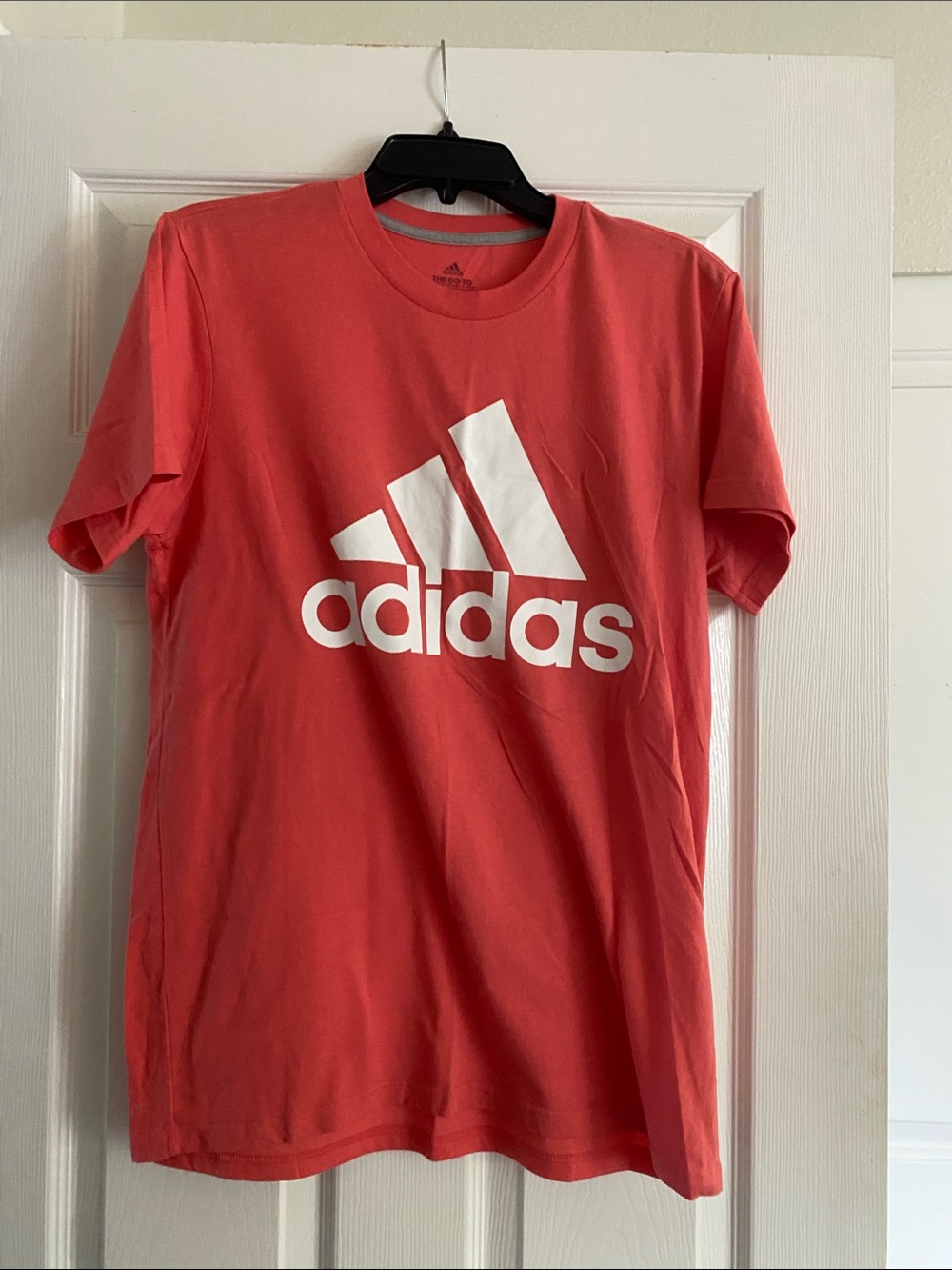 adidas Men’s Coral Red Logo Short Sleeve Tee